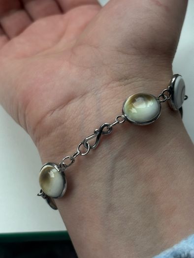 Sterling Silver Shiva Eye Shell Bracelet