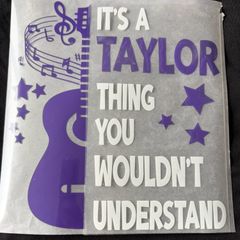 Custom Iron-On Transfer Vinyl (HTV Decals) Taylor Swift design