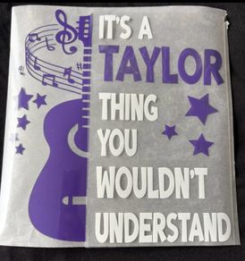 Custom Iron-On Transfer Vinyl (HTV Decals) Taylor Swift design