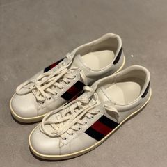 Gucci Ace Leather Sneakers White/Navy/Red Size 43