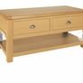 Oak coffee table 2 drawer Image 3