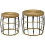 2-Piece Garden Tables Balcony Tables, Boho Style, Weather Resistant, Black + Khaki Image 6