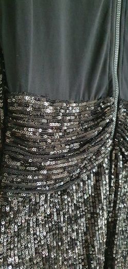 UNSIGNED black sequins and sheer bodycon Sz 8