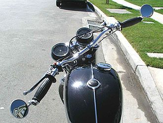 Round 22mm Motorcycle Bar End Mirrors - Silver