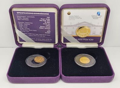 Ireland 2012 Gold Proof 20 Euro 1 Gram .999 Gold Gaisce the Presidents Award in Original Holder with COA