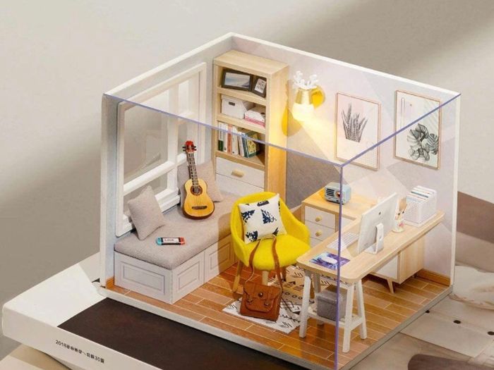 DIY Dollhouse Miniature Kit with Furniture, 3D Wooden Miniature House with Dust Cover and Music Movement, Miniature Dolls House kit (FREE POSTAGE)