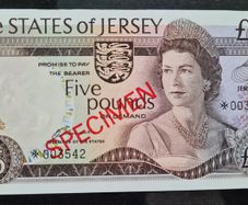 Jersey 1978 5 Pounds Specimen Banknote UNC