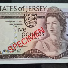 Jersey 1978 5 Pounds Specimen Banknote UNC