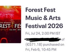 Forestfest tickets. 2# Weekend and 2#Camping