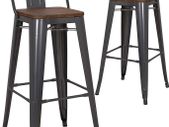 Pollux Gun Metal Grey Kitchen/Bar Stools X2