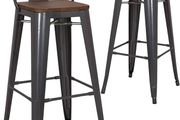 Pollux Gun Metal Grey Kitchen/Bar Stools X2