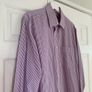 M&S Tailoring Purple & White Stripe Long Sleeve Shirt Image 4