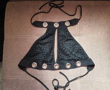Sexy Backless Halter neck top with metal detailing, size 10