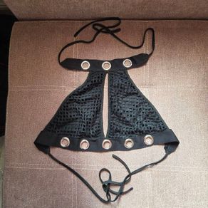 Sexy Backless Halter neck top with metal detailing, size 10
