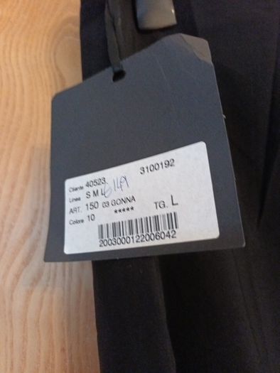 SML Black Skirt.  ( Made in Italy) S. L. 14-16.  B.N.W.T.