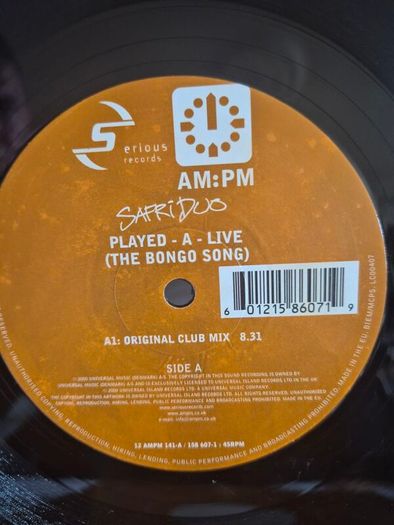 Safari duo,played alive (the bongo song) 12" vinyl