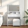 Dressing Table with LED White 80x41x134.5 cm Image 3