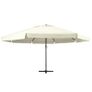 Outdoor Parasol with Aluminium Pole 600 cm Sand White Image 3