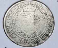 1899 United Kingdom Half Crown - Victoria 3rd portrait silver coin