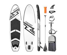 FBSPORT 11' Premium Stand Up Paddle Board - SUP Board - Black and White