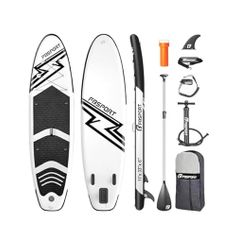 FBSPORT 11' Premium Stand Up Paddle Board - SUP Board - Black and White