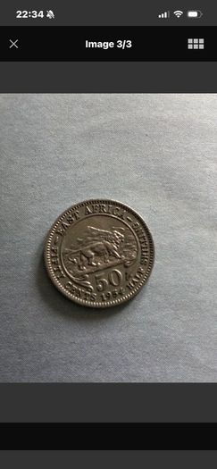 East Africa 1954 Fifty cents/ half shilling