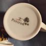 Potiron  SET OF 4 Coffee Espresso Cup Saucer White w/Brown Orange Yellow Abstract LOVELY Design Image 8