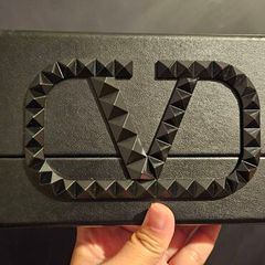 Valentino Black Studded Storage Clutch Bag