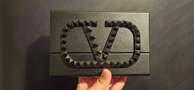 Valentino Black Studded Storage Clutch Bag
