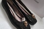 Alexander Mcqueen Black Bling Skull Flats Sz 41 (fit 6.5 - 7 Uk) Bnib