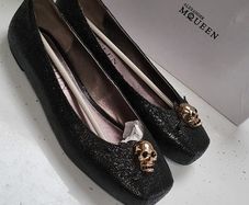 Alexander Mcqueen Black Bling Skull Flats Sz 41 (fit 6.5 - 7 Uk) Bnib