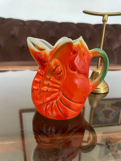 20th Century Retro Orange Lobster Design Mini Jug Creamer Souvenir from Blackpool 1960s