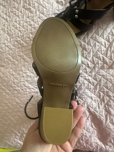 MADDEN GIRL Nyles  Gladiator Lace Up Heels Black size UK6 EU38 US8 M insole 24,1 cm (9.5 '') Postage included
