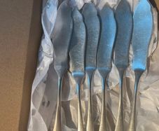 Vintage Silver Table Forks & Fish Knives Set Marked Classic Style Ercuis