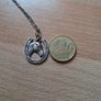 Silver horses head and horseshoe Pendant Image 4
