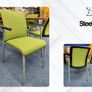 6 X Steelcase Green Meeting Chairs Image 2