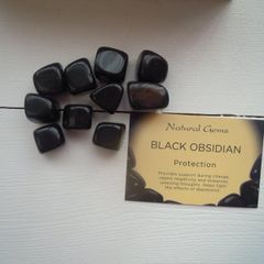 Black Obsidian tumble stones, Crystals, Gemstones