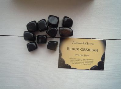 Black Obsidian tumble stones, Crystals, Gemstones