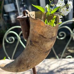 Antique French Rural Cow Horn Water Carrier