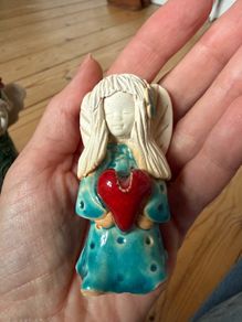 Ceramic handcrafted angel figurine