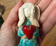 Ceramic handcrafted angel figurine