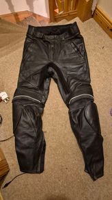 Leather motorbike trousers