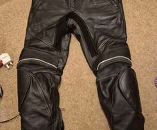 Leather motorbike trousers