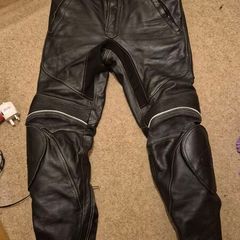 Leather motorbike trousers