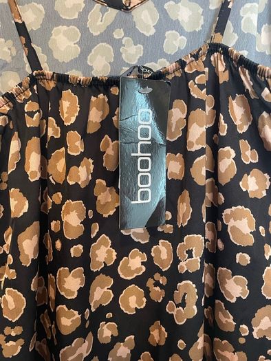 Boohoo Maxi Leopard Slip Dress size 12 - New