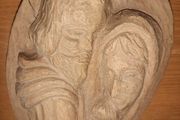 Primitive Holy Family Timber Carving
