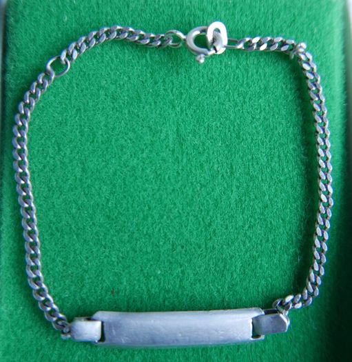 Vintage 925 Sterling Silver Identity Bracelet length 7" - 3,9g