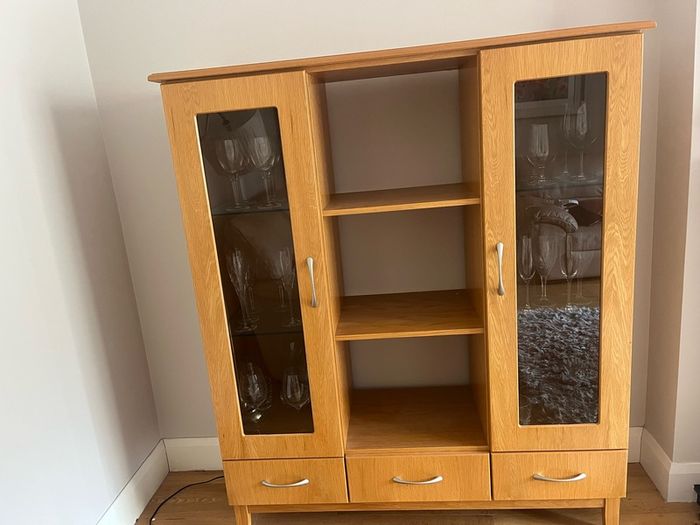 Solid Oak Display Unit and Coffee/Tv Table