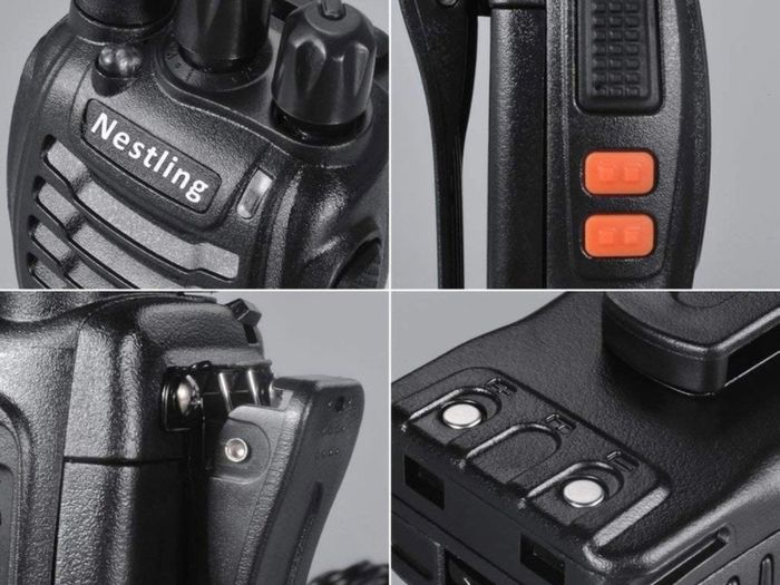 2Pcs Rechargeable Walkie Talkies Long Range 2 Way Radio + Original Earpieces Walky Talky 16CH Single Band Supports VOX LED Light Voice Prompt for Biking and Hiking (FREE POSTAGE)