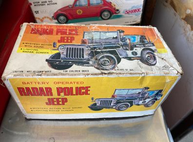 Jeep Radar Police  Tin Toy battery Operated by TN